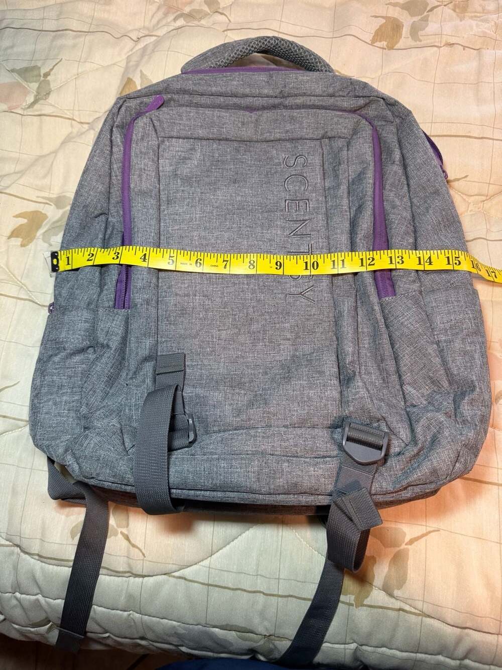 Scentsy Branded Gray and Purple Laptop Travel Backpack - Picture 12 of 13